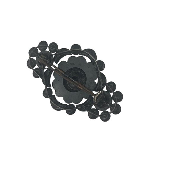 Antique Victorian Mourning Pin Brooch With Black Jet Glass Beads Victorian mourn - Picture 2 of 7